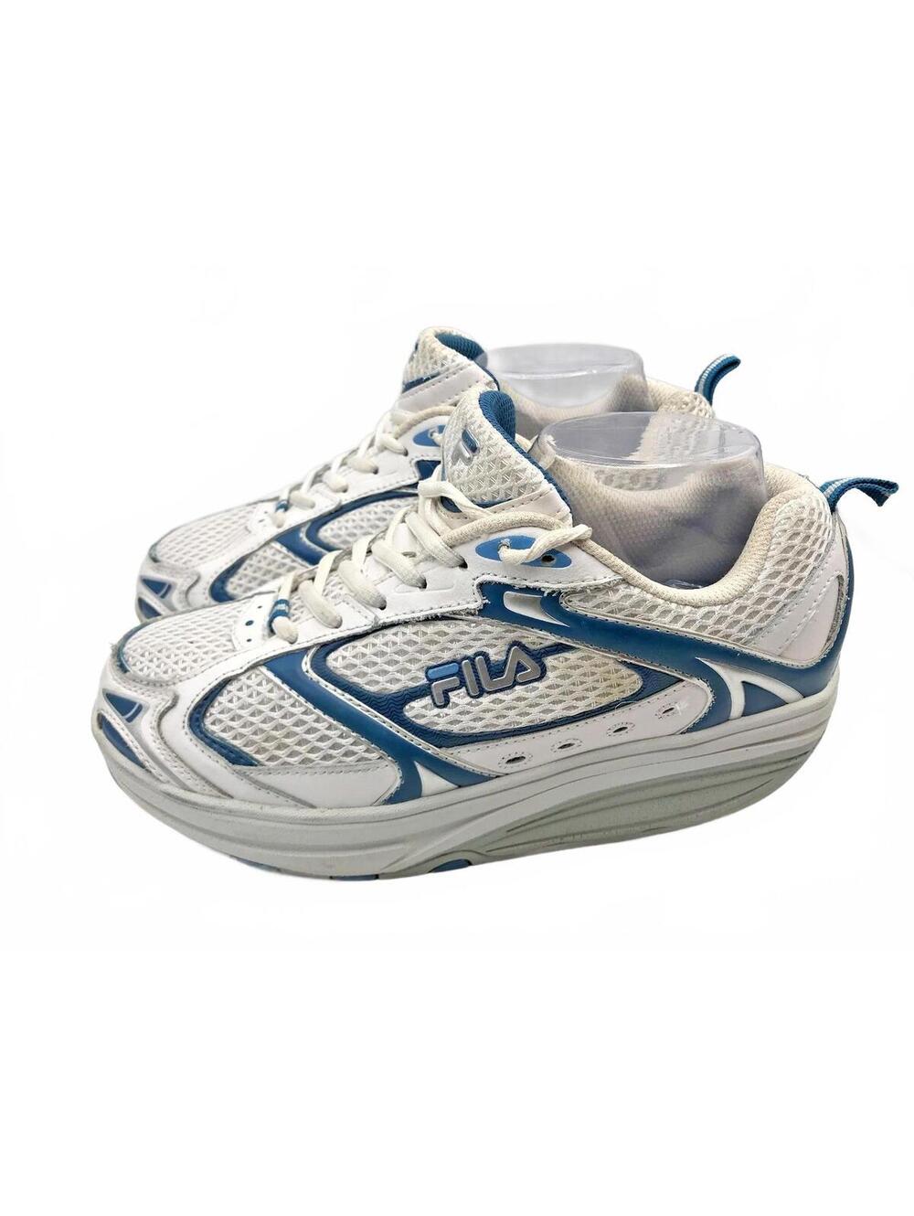 FILA Shape Up Shoes Womens Size 10 11396 White/Blue Toning Rocking-Out